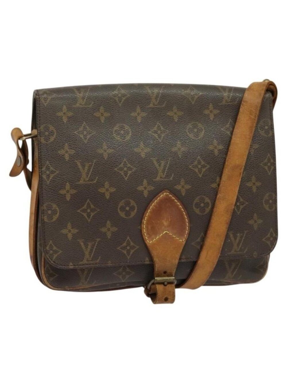 Authentic LOUIS VUITTON Monogram Cartouchiere GM Shoulder Bag M51252 LV